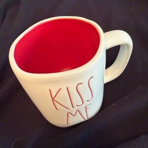Rae Dunn Kiss Me Valentine Mug Red and White
